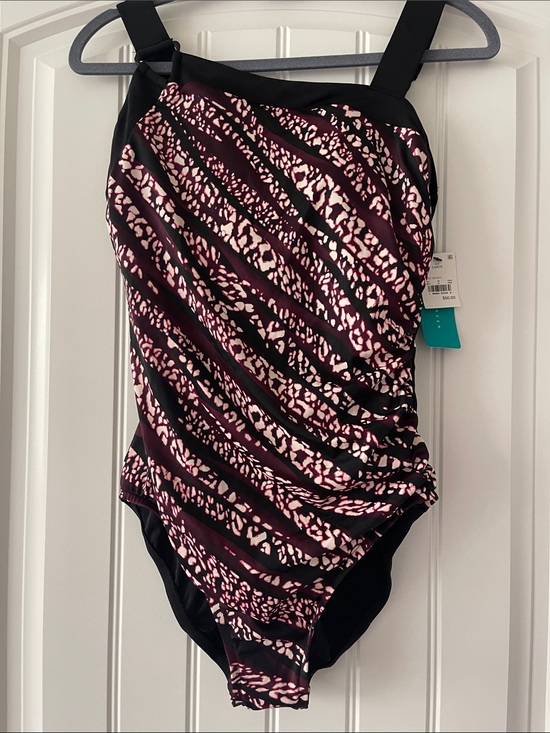 Aqua Green Other - Aquagreen Swimwear Black Pink Wine One Piece Swimsuit Large NWT